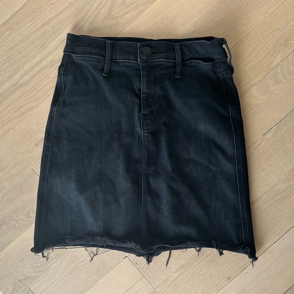 Mother ‘the coin’ mini gray denim skirt